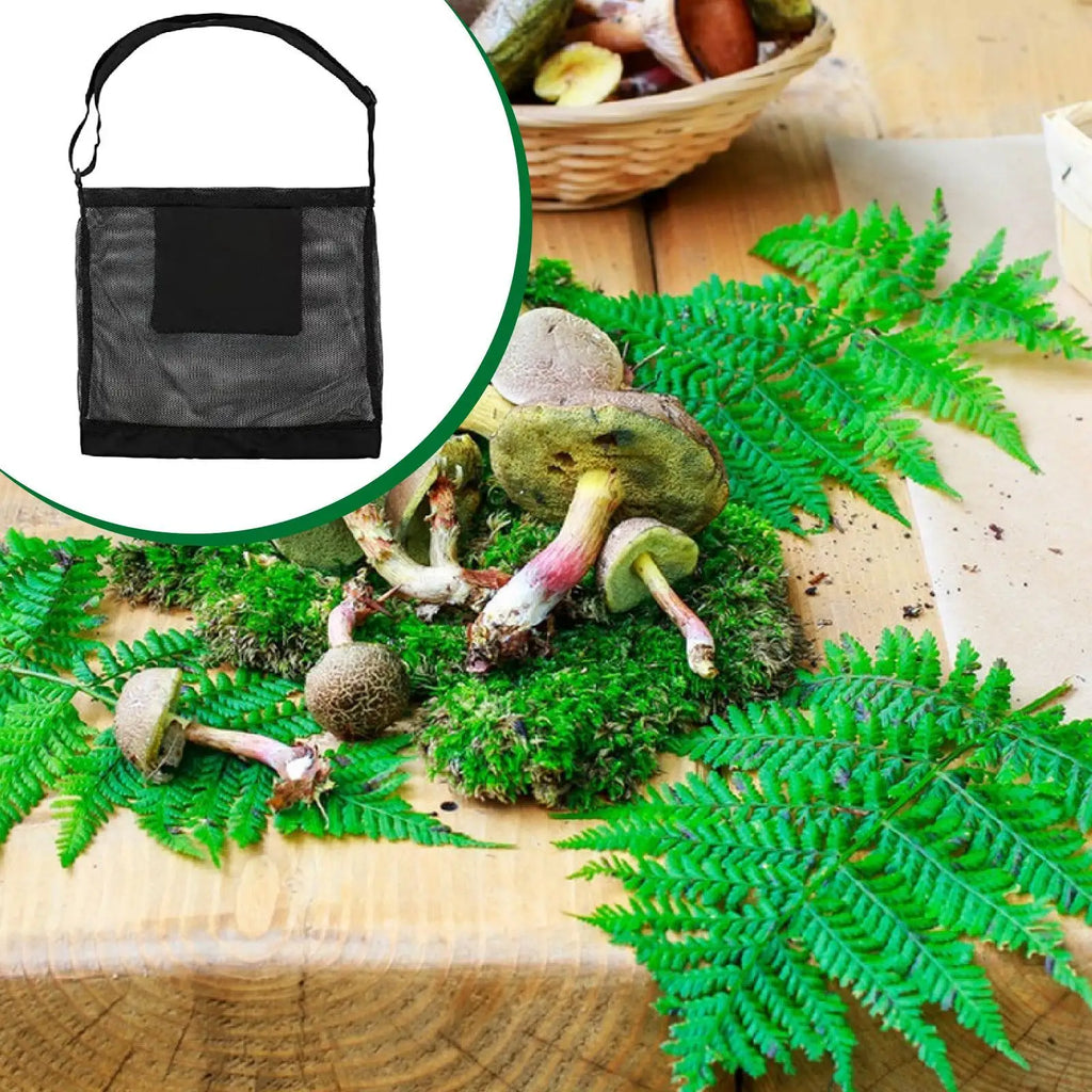 Mushroom Hunting Bag Adjustable Mesh Foraging Pouch Outdoor Harvesting Backpack Hiking Camping Tool for Gardening Enthusiasts