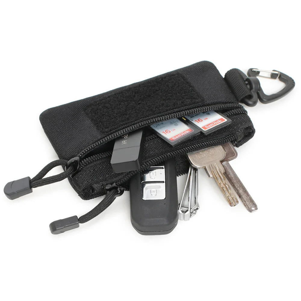 Outdoor Sports Men Tactical EDC Wallet Portable Coin Pouch Key Bag Waist Bag Durable Card Bag Zipper Wallet Accessory Bag