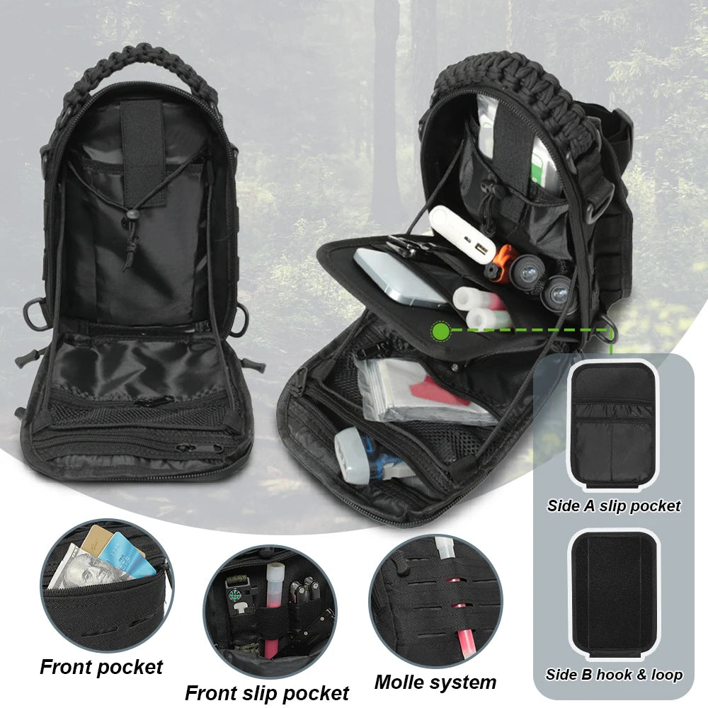 Tactical Sling Bag with Gun Holster Concealed Carry Pistol Bag Crossbody Backpack Molle EDC Shoulder Bag Hunting Chest Pack