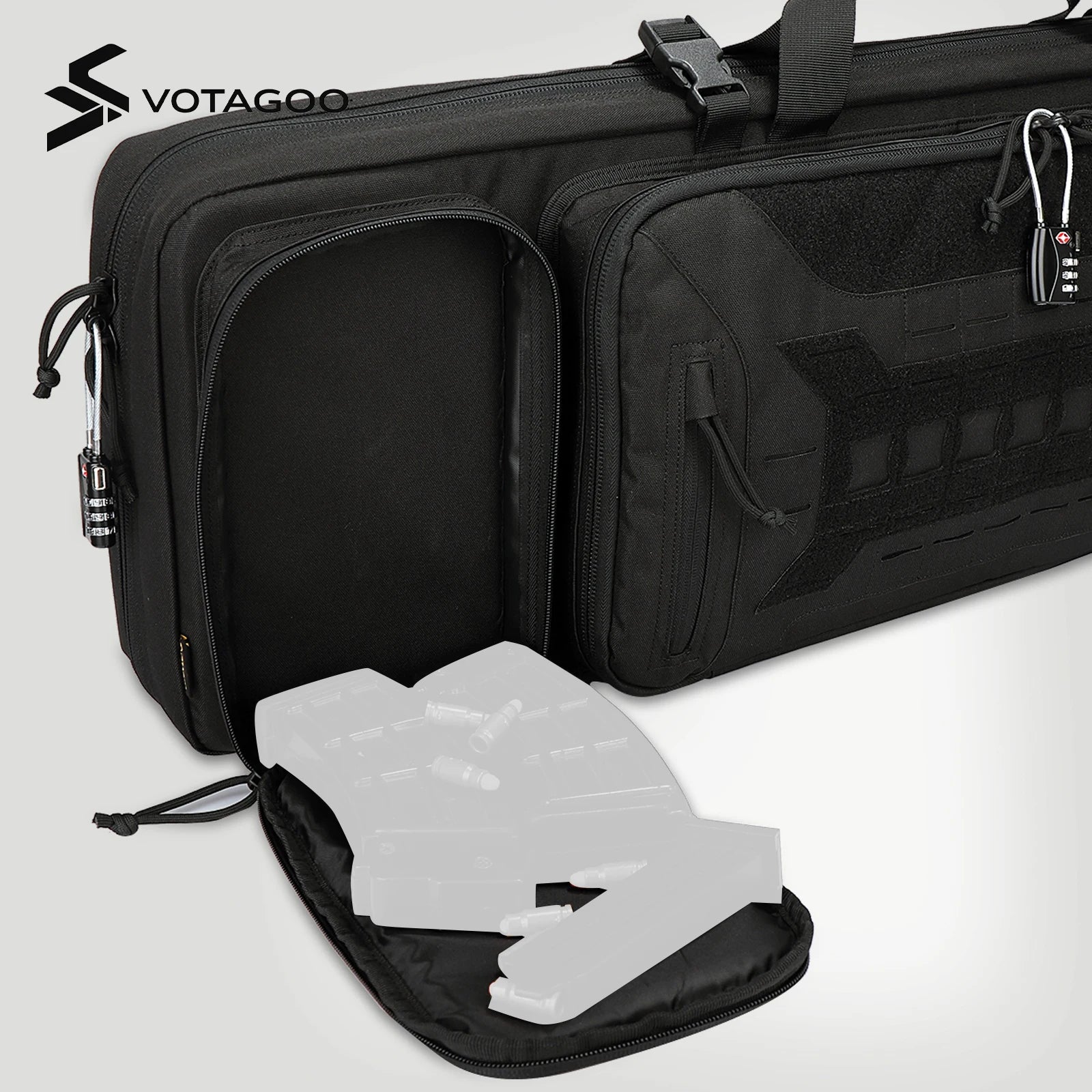 VOTAGOO 36/42in Tactical Equipment Bag Large Capacity Backpack Outdoor CS Field Long Gun Storage Fishing Gear Bag