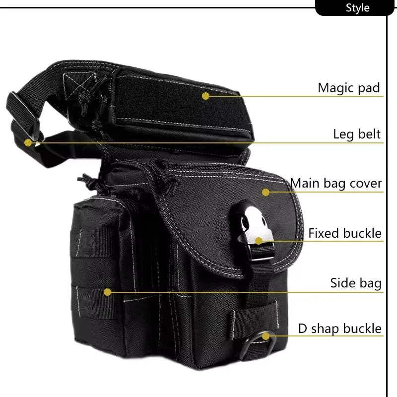 Outdoor Tactical Leg Bag Waist Belt with Molle System High Strength Durable Nylon for Sports And Fitness Portable Pack