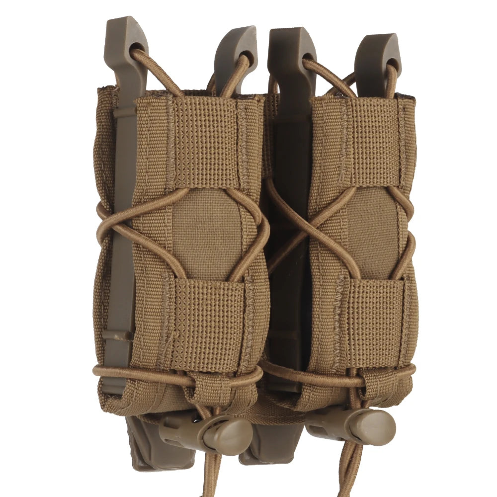 .45 9mm Double Magazine Pouch  for Airsoft AR15 AR10 M4 M16 Tactical Molle Double-Layer Mag Pouches Universal Cartridge Holder