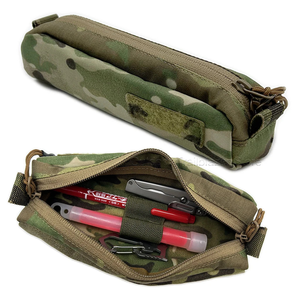 Tactical Pencil Case EDC Tools Small Pouch Nylon Durable Compact Zipper Pencil Case Storage Bag Outdoor Hunting Accessories