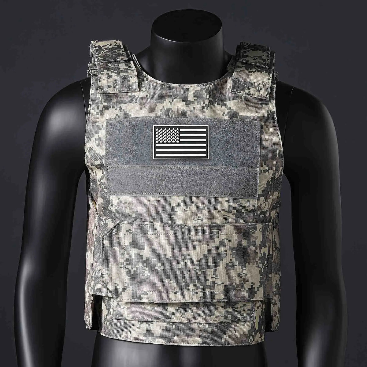 (Gift of American Flag) Quick Detachment Training Outdoor Vest Wilderness Adventure Equipment Training Clothes Black Eagle Vest