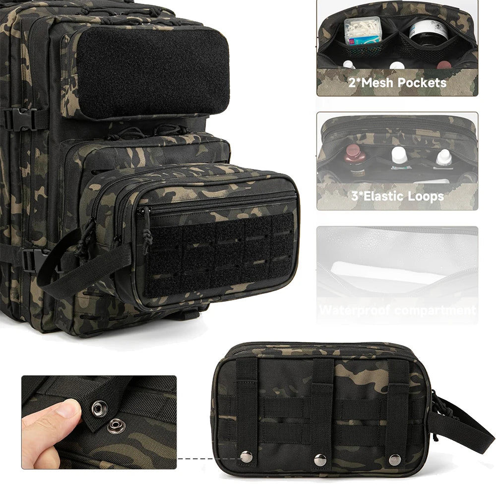 Men's Toiletry Bag Modular Accessory Bag EDC Small Bag Waterproof Compartment with Small Dopp, Shower Supplies and Hygiene Produ