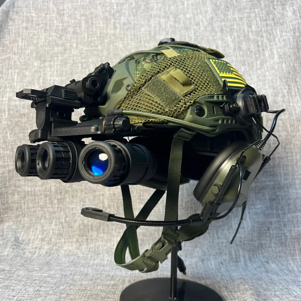 Tactical Fast Helmet Set with NVG Model Goggles Headset Cover Complete Combat Gear for Airsoft Paintball Hunting Cosplay