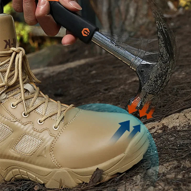 High-Top Work Boots Indestructible Safety Shoes Men Steel Toe Shoes Puncture-Proof Sneakers Male Shoes Men Non Slip Work Shoes