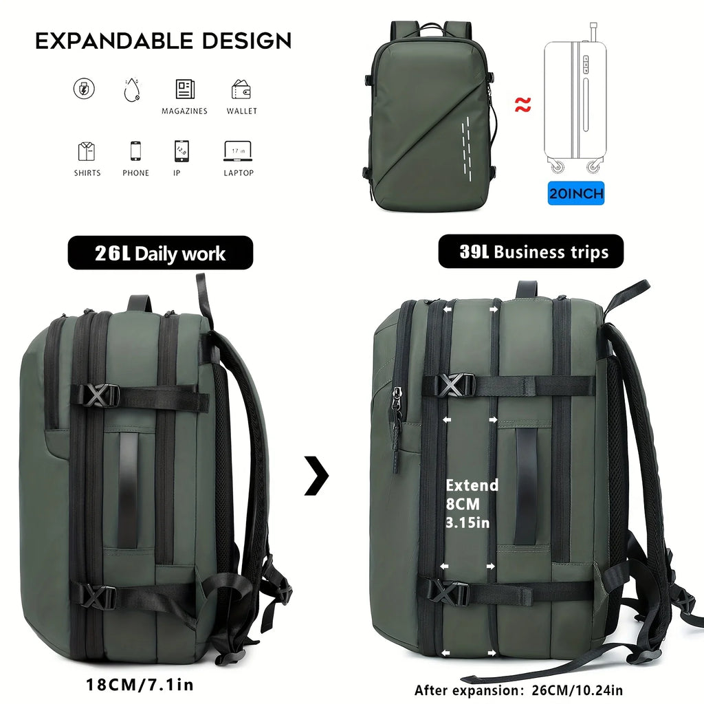 New Vacuum Compression Large Capacity Expansion Backpack, Travel Backpack, Waterproof Backpack Computer Bag