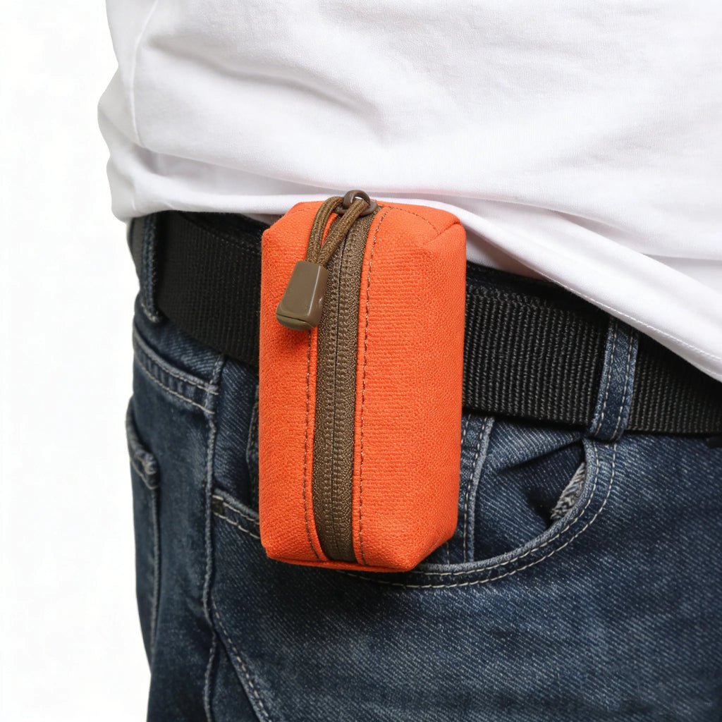 Outdoor Mini EDC Zipper Pouch MOLLE Small Portable Nylon Key Coin Purse with D-Ring for Cycling Hunting Hiking Travel