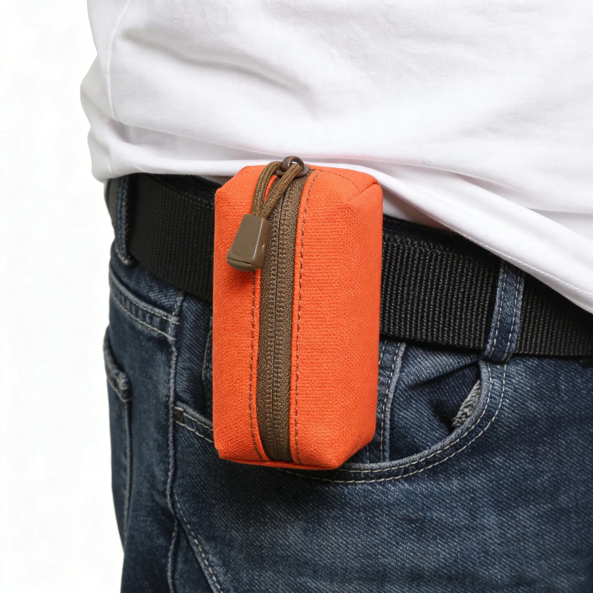 Outdoor Mini EDC Zipper Pouch MOLLE Small Portable Nylon Key Coin Purse with D-Ring for Cycling Hunting Hiking Travel
