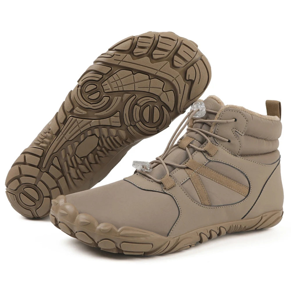 Winter Snow Boots Winter Jogging Sneakers Non Slip Casual Barefoot Shoes Waterproof High Top for Outdoor Travel