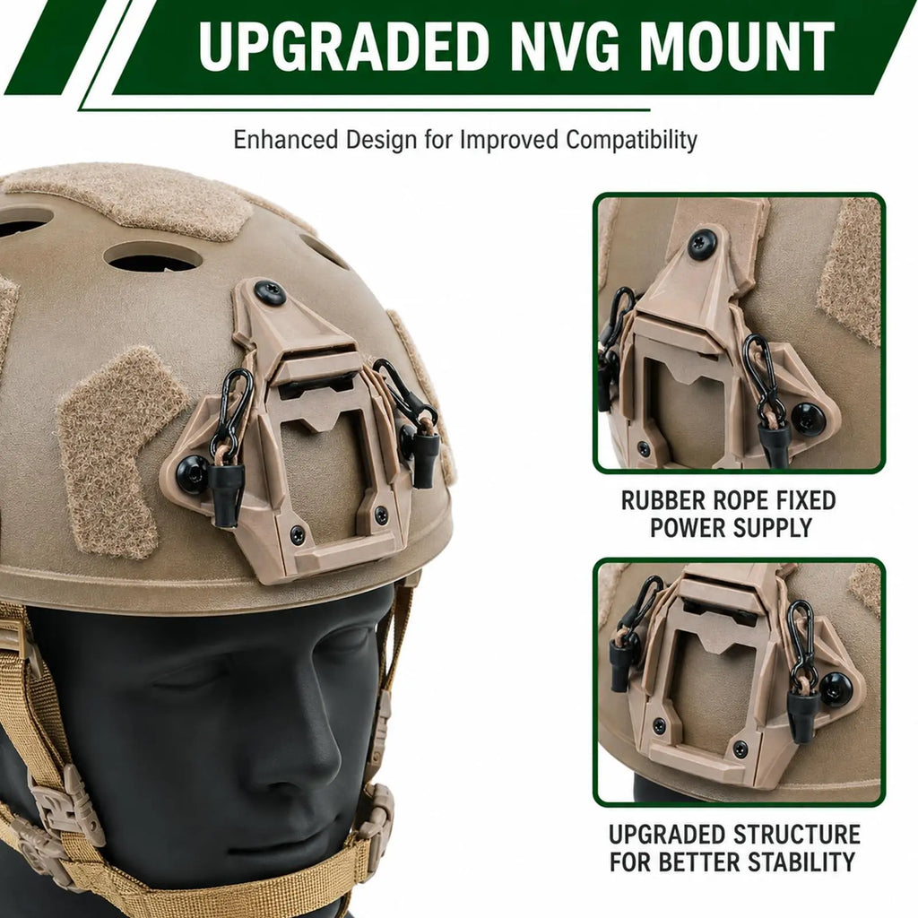 Tactical Helmet with Cover Counterweight Pouch Adjustable Fast Helmet for Airsoft Paintball Hunting CS Military Gear