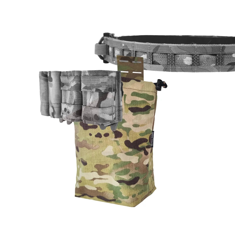 Tactical Foldable Pouch Multicam Airsoft EDC Molle Dump Pouch Gear Outdoor Hunting Recycling Storage Magazine Waist Bag