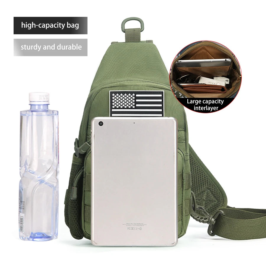 Multi functional daily commuting travel crossbody bag, chest bag, small shoulder bag with multiple pockets