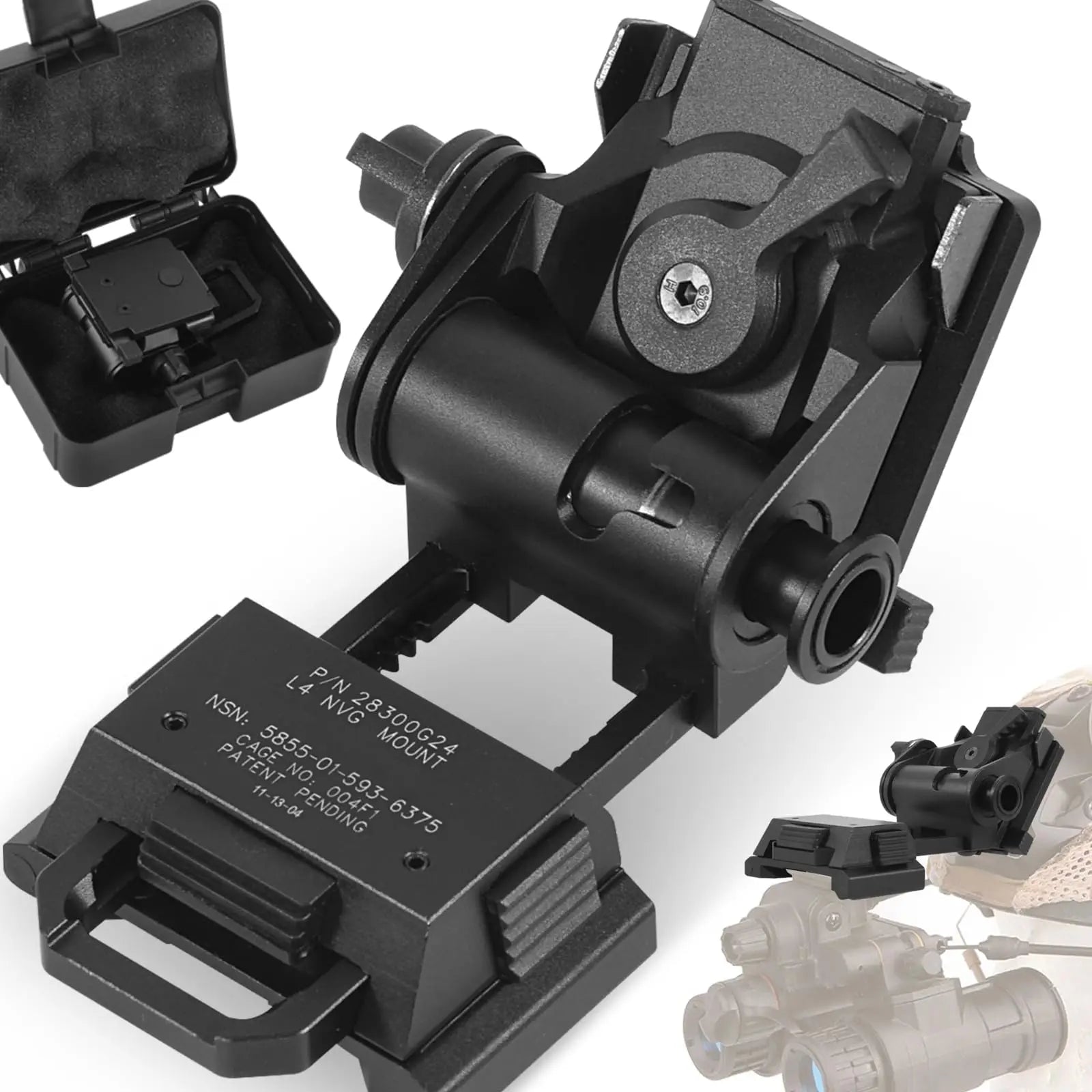 BOOIU L4G24 NVG Helmet Metal/Nylon Mount Holder Night Vision Goggles Mount Outdoor Sport Tactical Helmet Bracket For PVS15/18