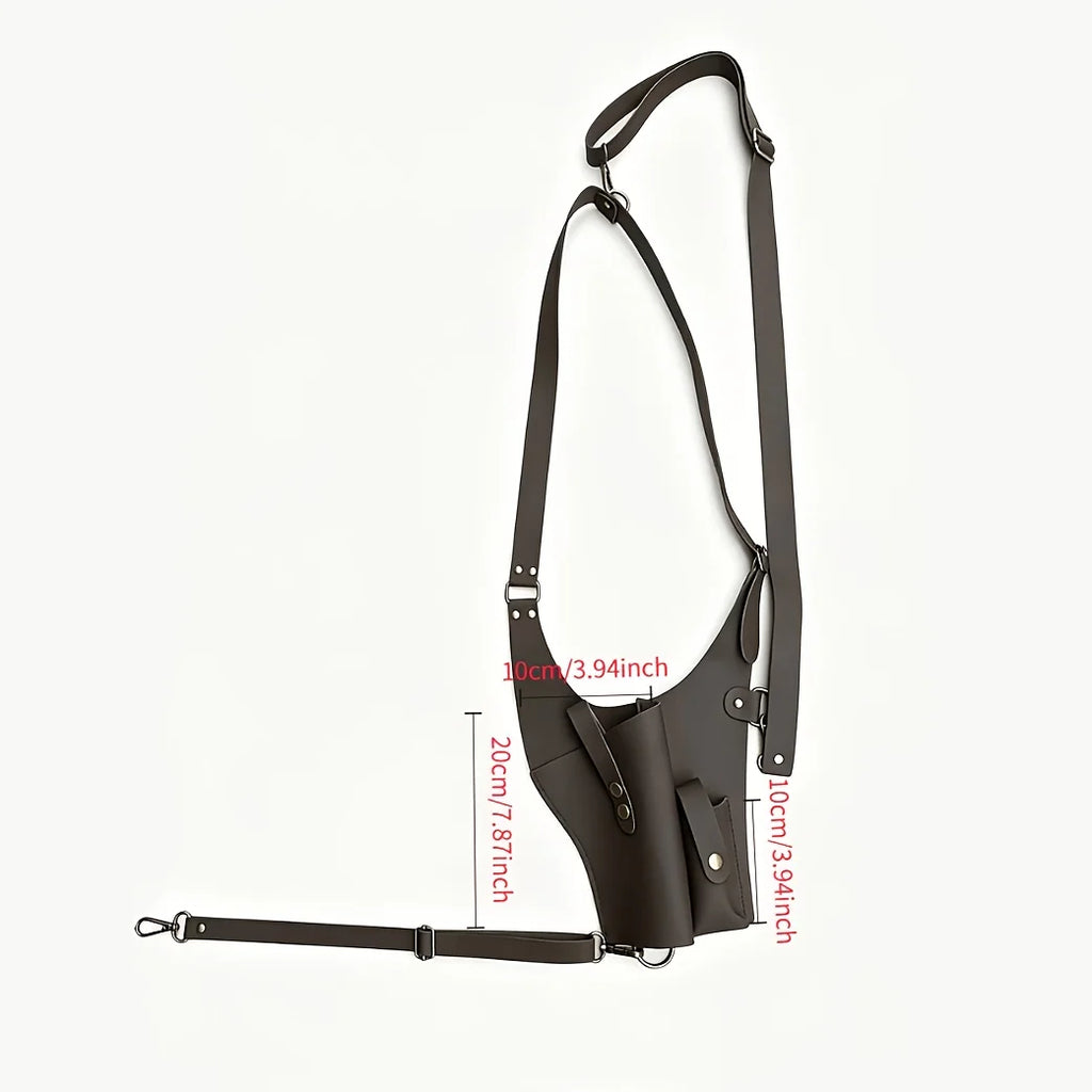 Retro Underarm Gun Holster, Punk Western Adjustable PU Leather  Shoulder Bag for Cosplay, Halloween & Outdoor