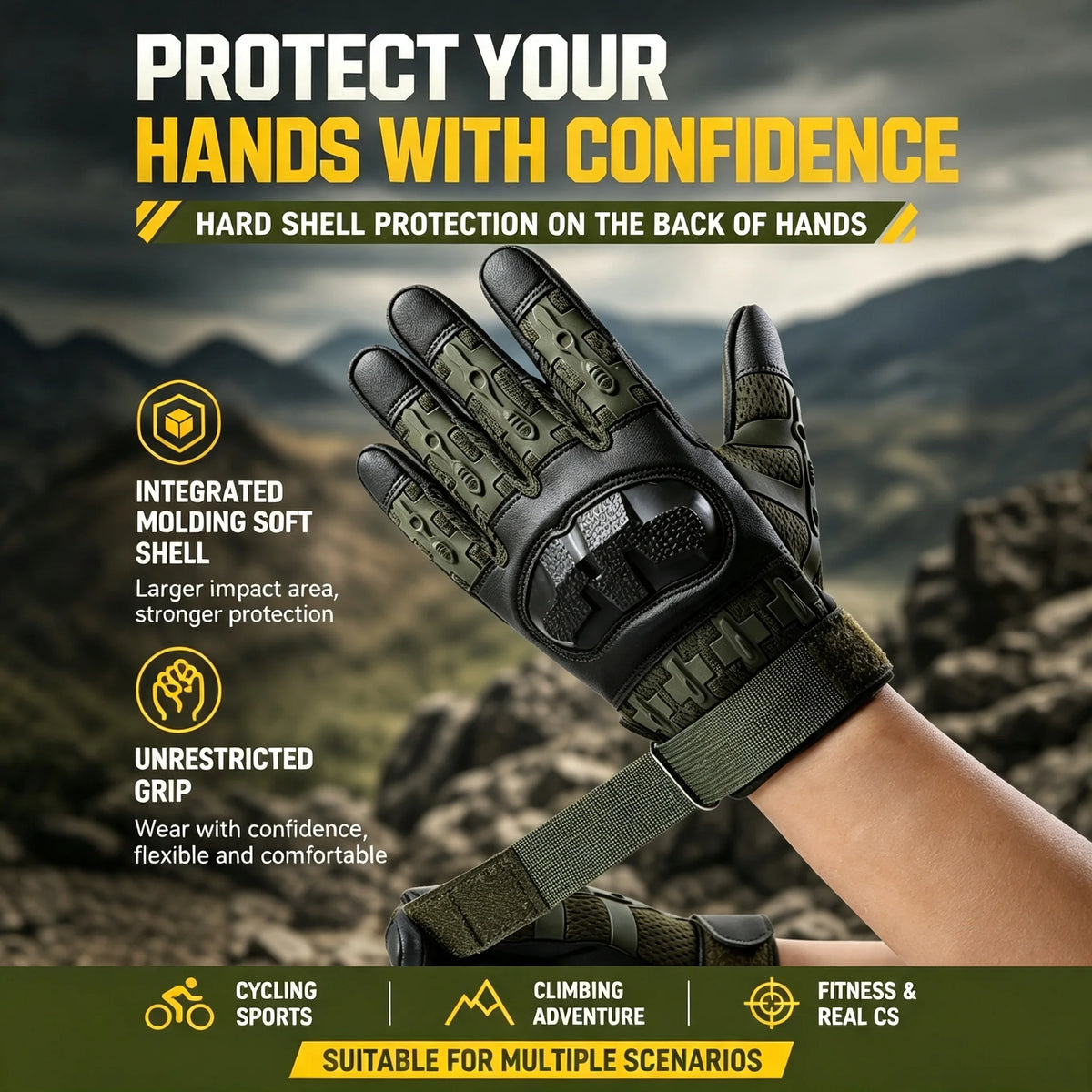 Tactical Full Finger Gloves Protective Gloves Motorcycle Climbing Outdoor Sport Gloves