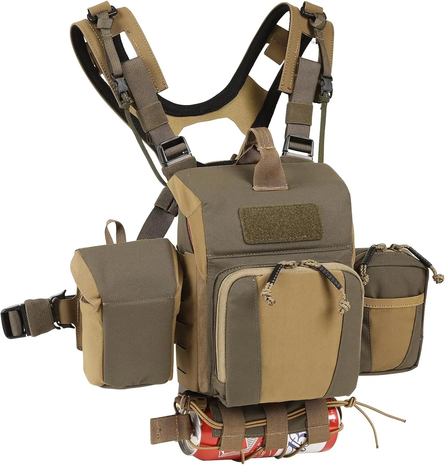 VOTAGOO Binocular Harness Case Bino Chest Pack Magnetic Closure MOLLE System Water Repellent for Hunting Outdoor