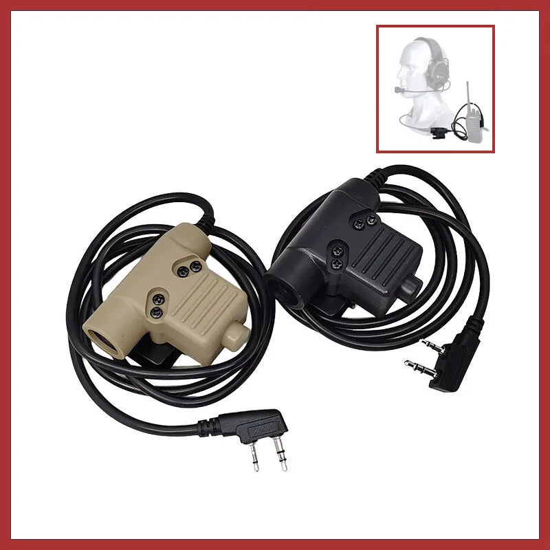 U94 PTT Cable Plug Tactical Tactical Headset for Baofeng UV-5R UV-S9 Plus UV-82 AR-152 UV-10R Walkie Talkie Two Way Radio Plug