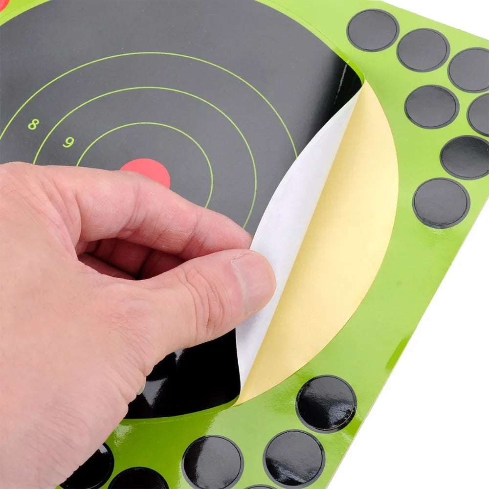 12 Inch Hunting Training Target Paper Cardboard Fluorescent Self-Adhesive Shooting Target Paper Splash Effect Sticker