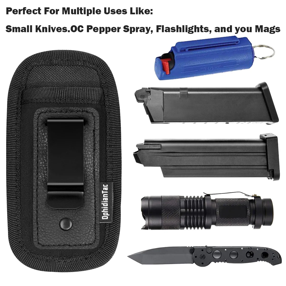 OphidianTac IWB Magazine Pouch Mag Holder Belt Clip ammo Carrier for 9mm .40 Pistol G- G19 G21 G22 G23 Ruger SR40 XD