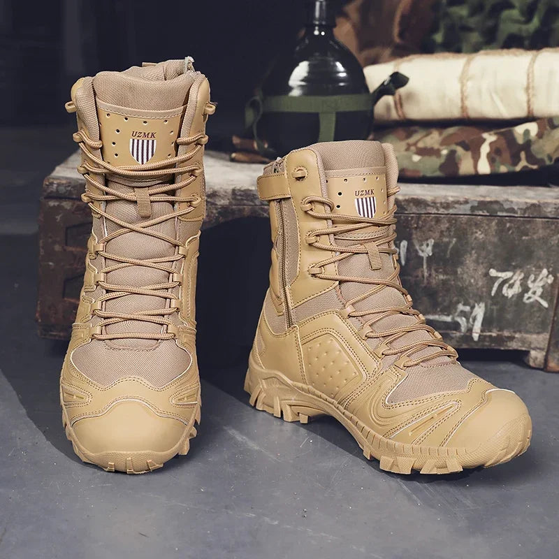 Men Climbing Shoes Waterproof Size Plus Tactical Boots Military Hunting Hiking Shoes Breathable Army Boot Anti-Slip Motorcycle