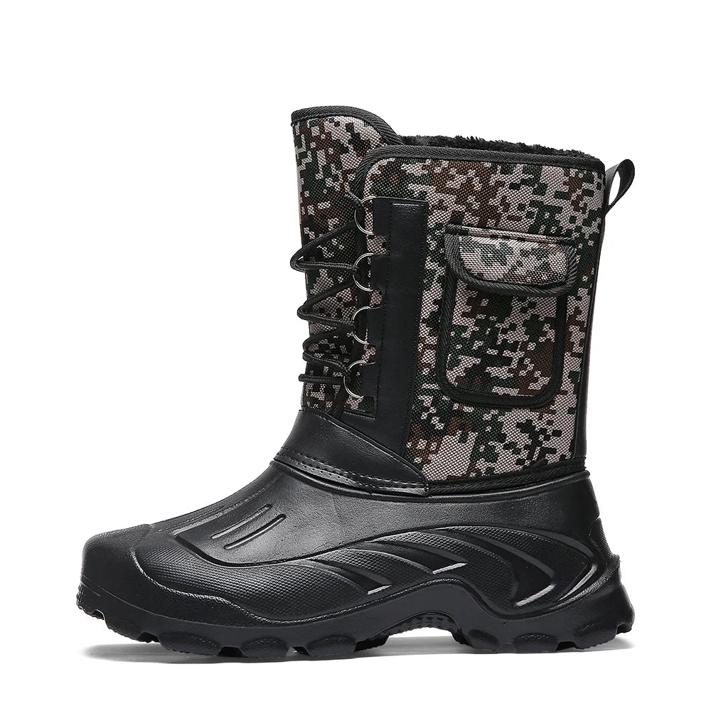 Men Winter Boots Warm Waterproof Sneakers 2025 Outdoor Activities Fishing Snow Work Boots Male Footwear Men Shoes Fishing Boots
