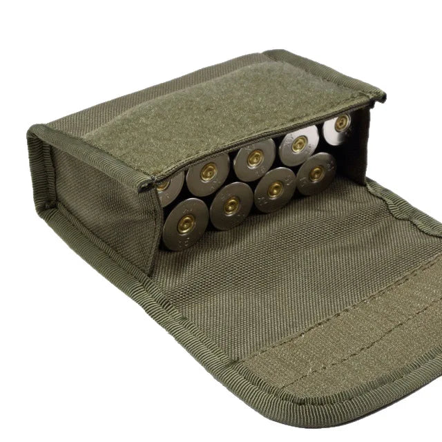 10 Grids Ammo Pouch Tactical Waist Bag 10-Rings Shot Bags Outdoor Shooting Multi-functional Mini EDC Mag Molle Nylon Pouch