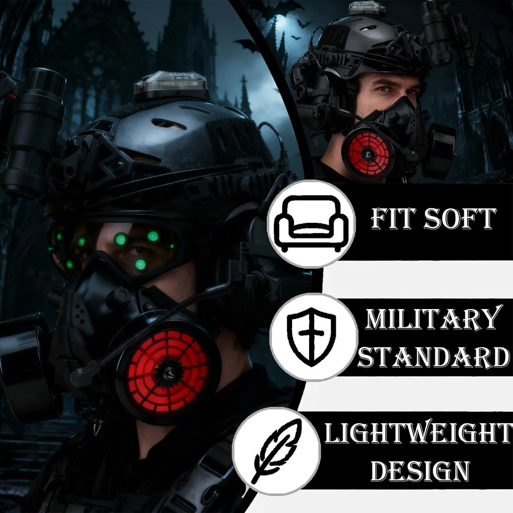 Tactical Helmet Set Airsoft Protective Helmet for Wendy with Cyberpunk Mask Goggles Communication Headset NVG Model for Cosplay