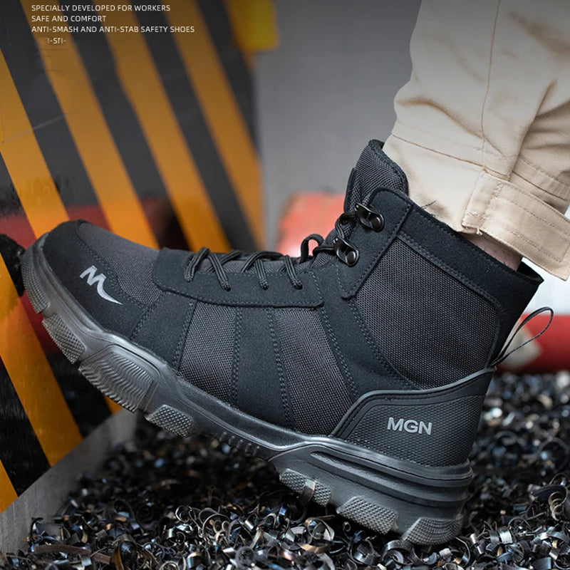 Anti-puncture Steel Toe Indestructible Sneakers Breathable Women Work Hiker Boots Non Slip Protection Safety Shoes for Men