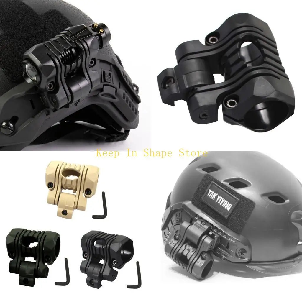 U1JC Flashlight Holsters Quick Release Flashlight Holder Clamp Clip Fast Helmet Torch Mount Fast Helmet Mount Torch Holder