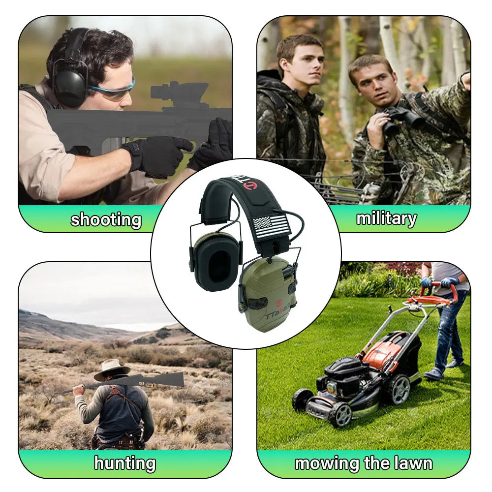 W1/W3 Electronic Shooting Earmuff Anti-noise Headphone Sound Amplification Hearing Protection Headset Foldable（BT Optional）