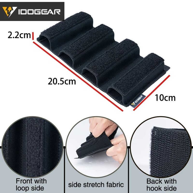 IDOGEAR Tactical Quad Mag Pouch For MPX, Glock, MP5 9mm Quad SMG Large DOPE the Insert Sticker Mag Pouch 35115