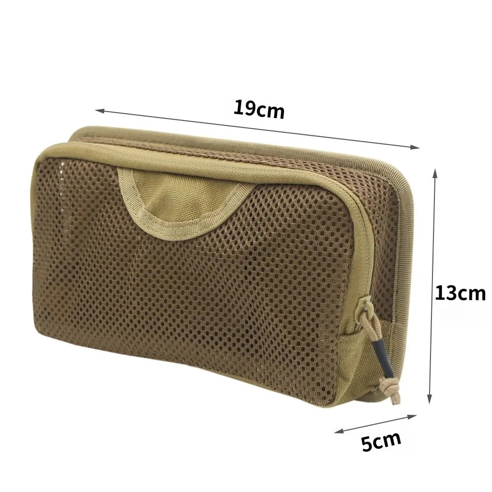 Tactical Internal Mesh Pocket Modular Insert Pouch Hook Loop Fastener Hunting Vest Backpack Organizer EDC Tool Admin Pack Bag
