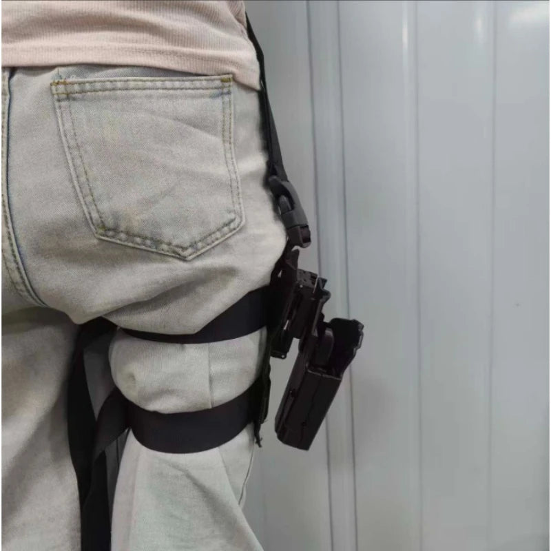 Universal Drop Leg Holster Thigh Platform Tactical MOLLE Gun Holster for Hunting Paintball Panel with Adjustable Molle Straps