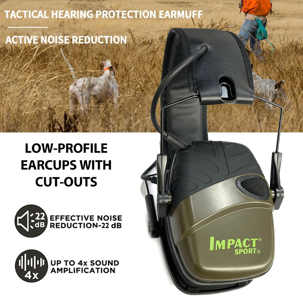 Electronic Shooting Earmuffs, Hearing Protection Shooters, NRR 22dB Noise Reduction Gun Range Ear Protection Hunting Headphones