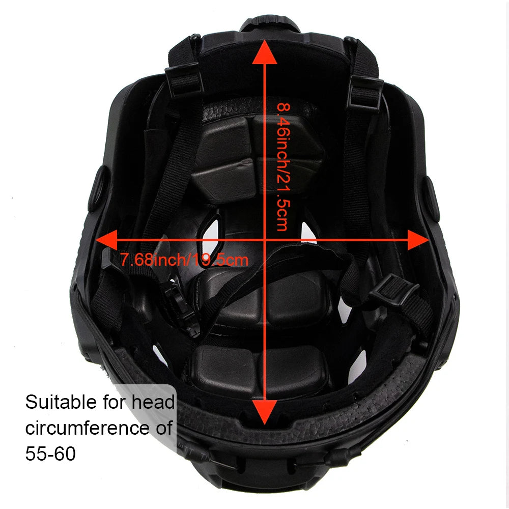 JOAXOR FAST BJ Tactical Airsoft Helmet Adjustable Knob Square Mount & Side Rail Outdoor Paintball Shooting Protective Equipment