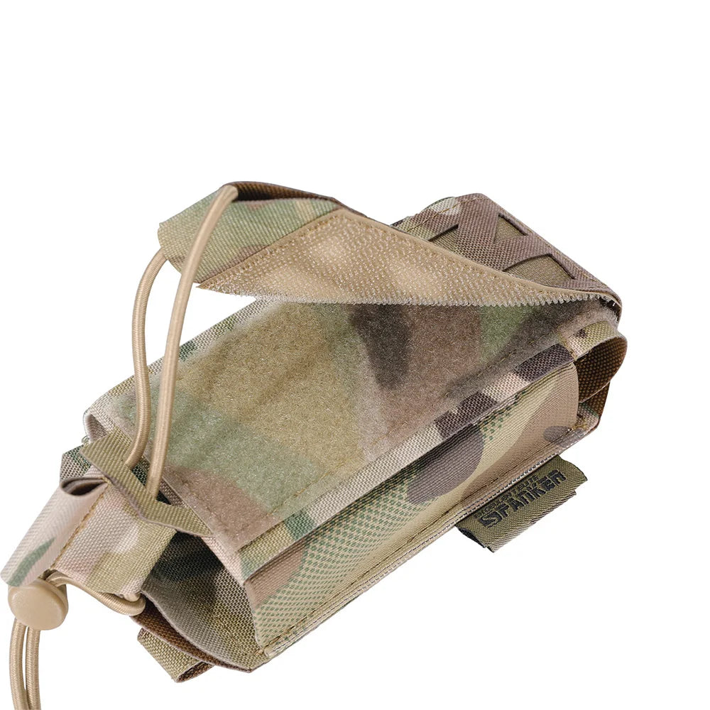 500D Nylon Tactical Molle Walkie Talkie Holder Bag Open-Top Radio Pouch Sports Pendant Hunting Magazine Mag Pouch
