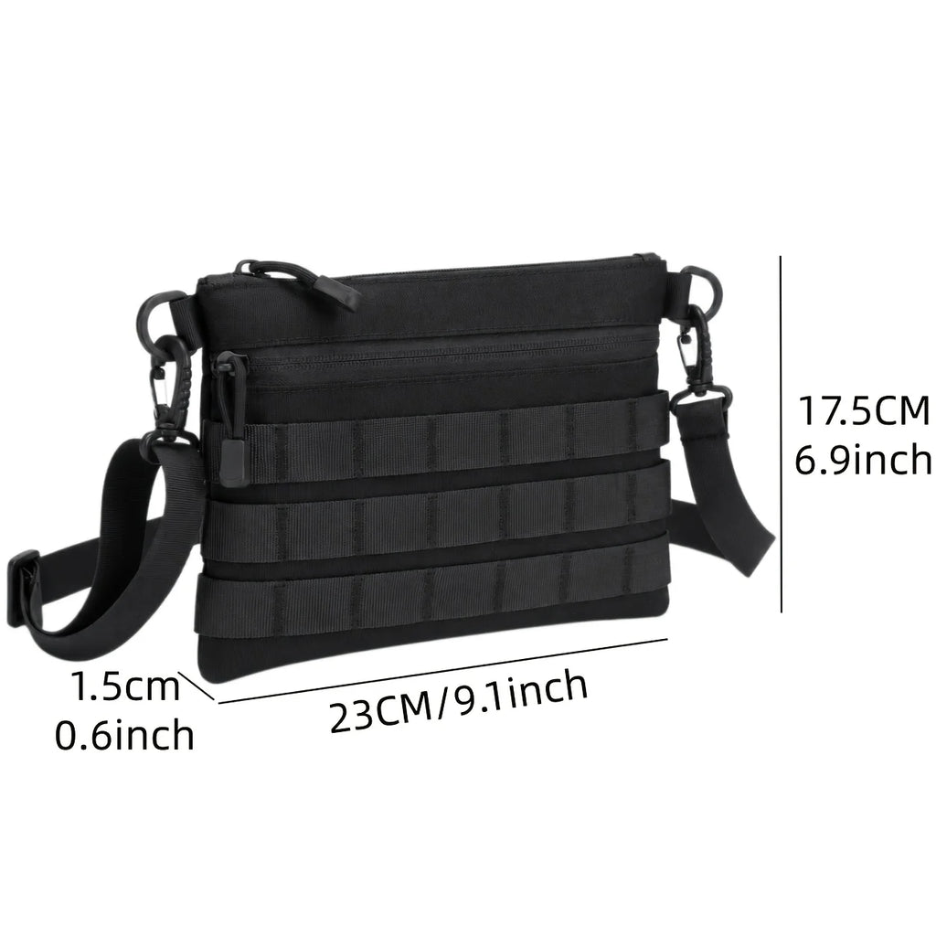 Tactical Style MOLLE Webbing Crossbody Bag Portable Small Square Bag Men's Outdoor Commute Shoulder Bag Lightweight Pouch