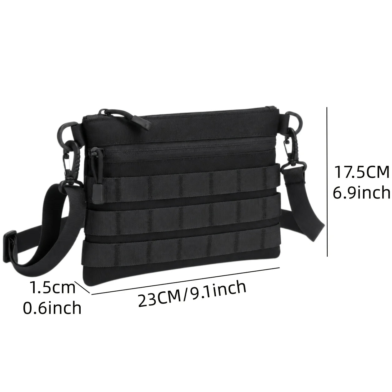 Tactical Style MOLLE Webbing Crossbody Bag Portable Small Square Bag Men's Outdoor Commute Shoulder Bag Lightweight Pouch