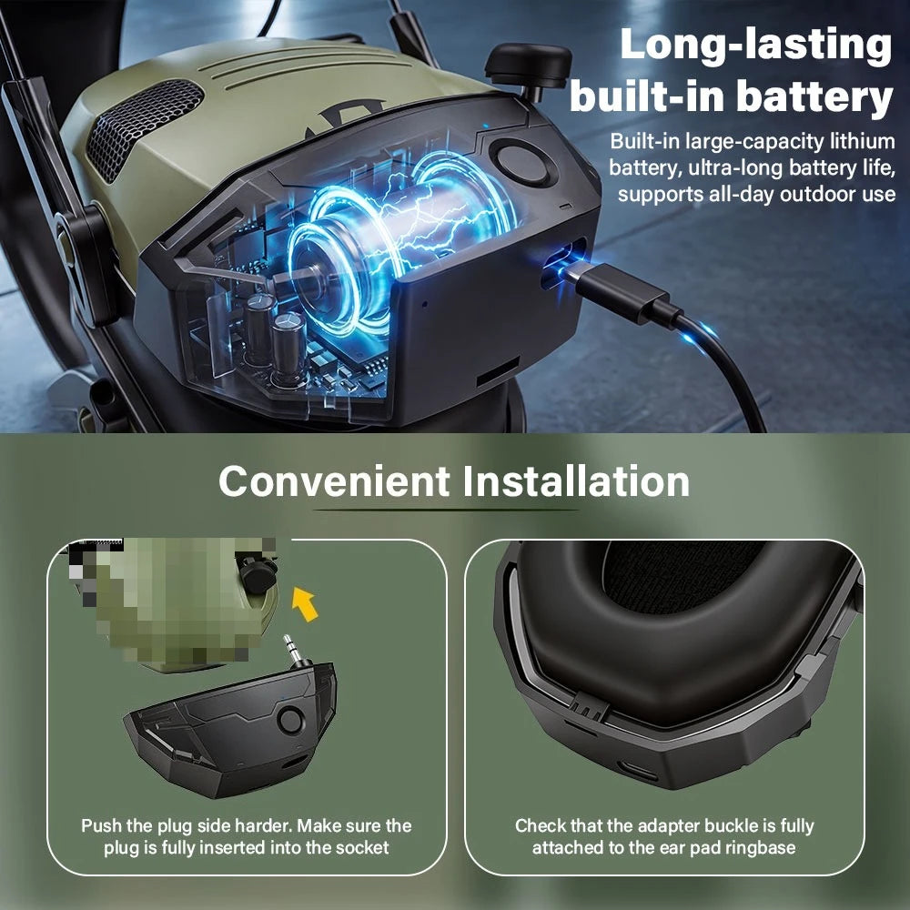 Electronic Shooting Earmuff reduce noise to protect hearing train tactical headphones to strengthen human voice Headset Foldable