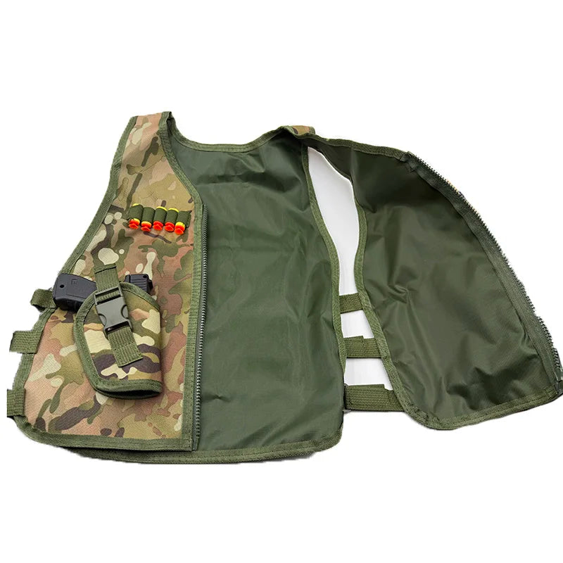 Outdoor Children Vest Tactical Boy Girl Camouflage CS Game Vest Kids Hunting Cosplay Fishing CS Fans Clothing