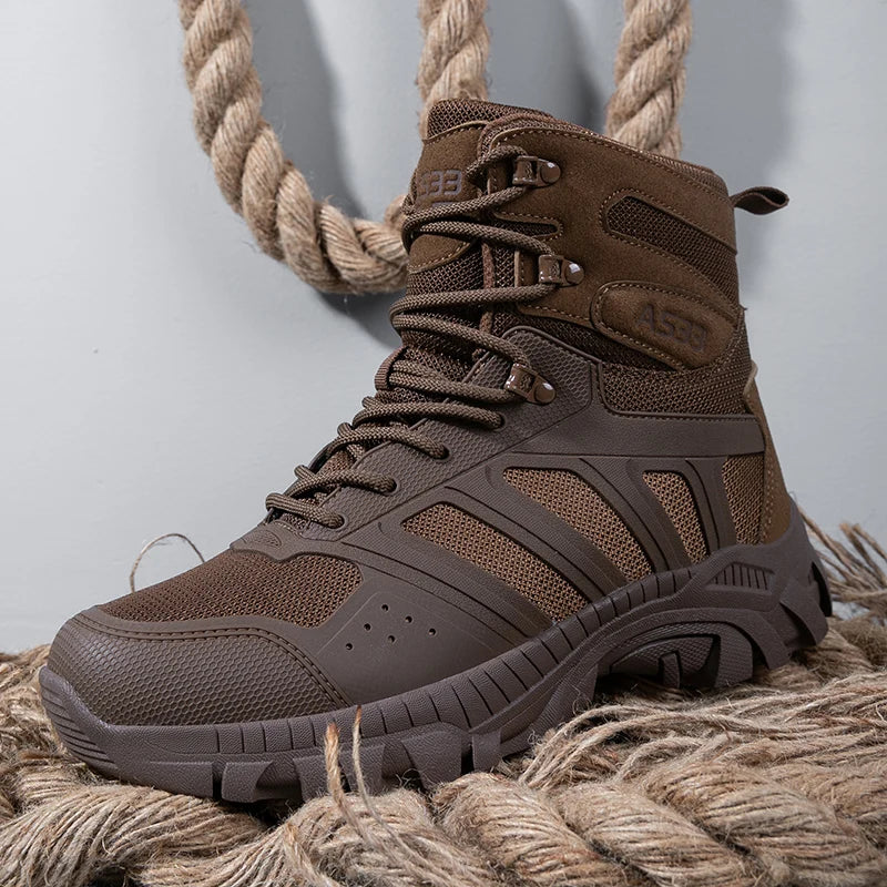 Men Tactical Boots Lace Up Desert Military Work Ankle Hiking Shoe Climbing Shoe Army Boot Unisex Size Plus Male Brand Waterproof