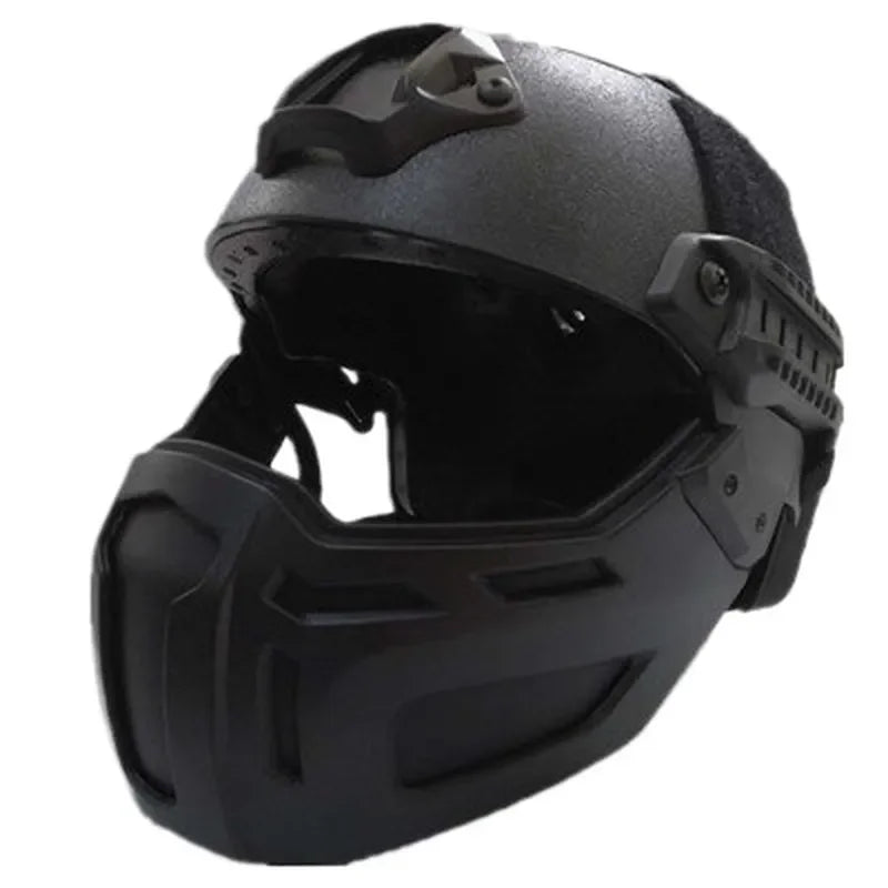 Tactical Helmet Accessory Half Face Mask with Rail Mount for Outdoor Sports Compatible with FAST Tactical Helmet Outdoor