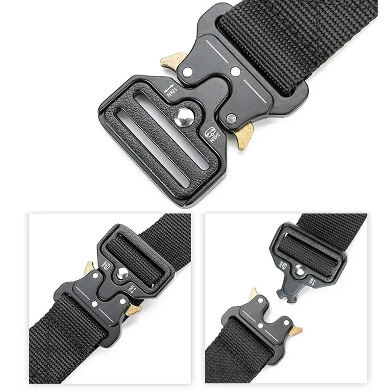 Alloy  Belt Quick Release Tactical Military Style Waistband Durable Breathable Adjustable Heavy Duty Work Outdoor Men's Women's