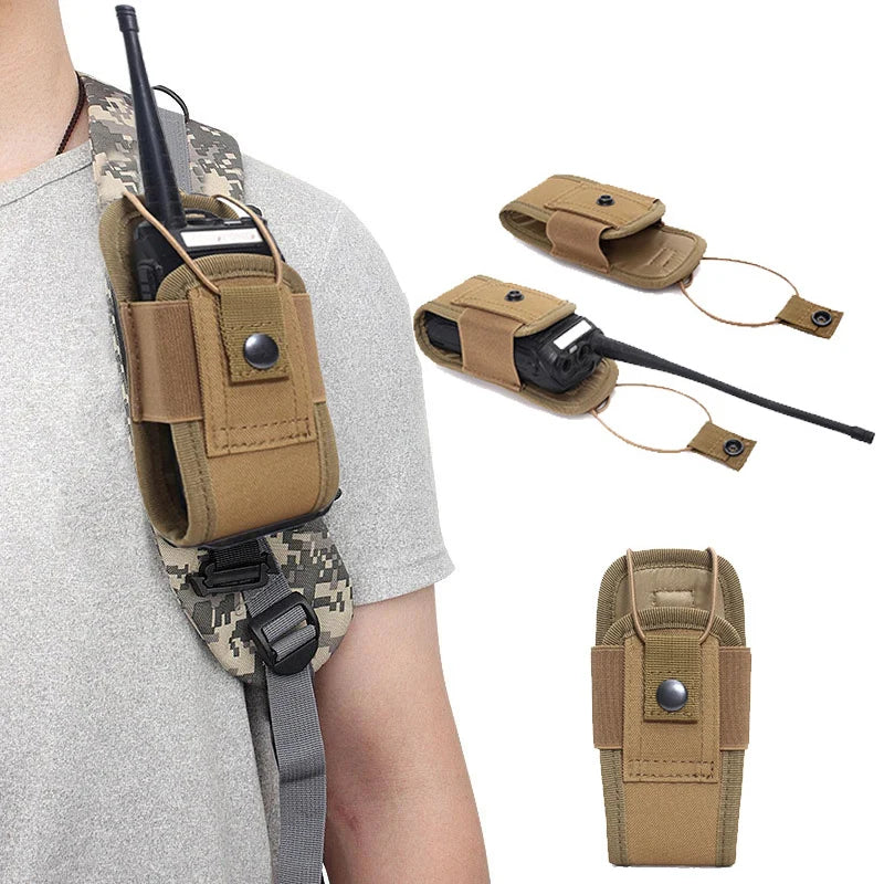 1000D Tactical Molle Radio Walkie Talkie Pouch Holder Pocket Waist Bag Portable Interphone Holster Carry Bag for Hunting Camping