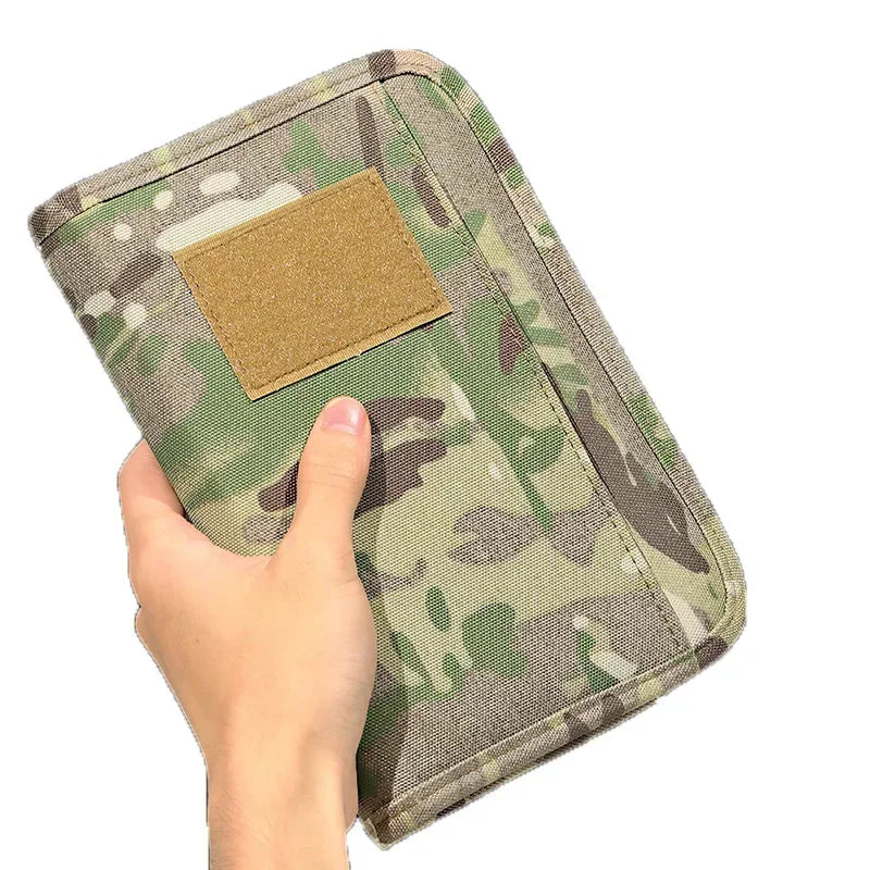 A4 A5 A6 Multicam Camo Tactical Notebook with Zippered Padfolio Ring Binder Loose-Leaf Paper Weatherproof Notepad