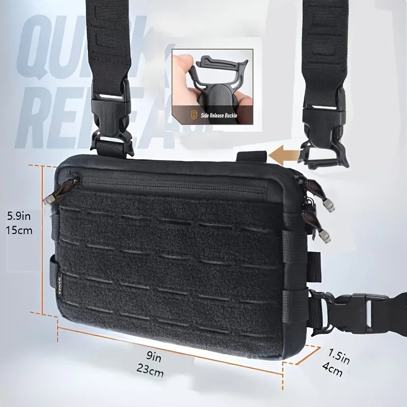 Tactical Backpack Chest Hanging Bag, Running Chest Bag, with Front Loop Reconnaissance Chest Hanging, Suitable for Outdoor