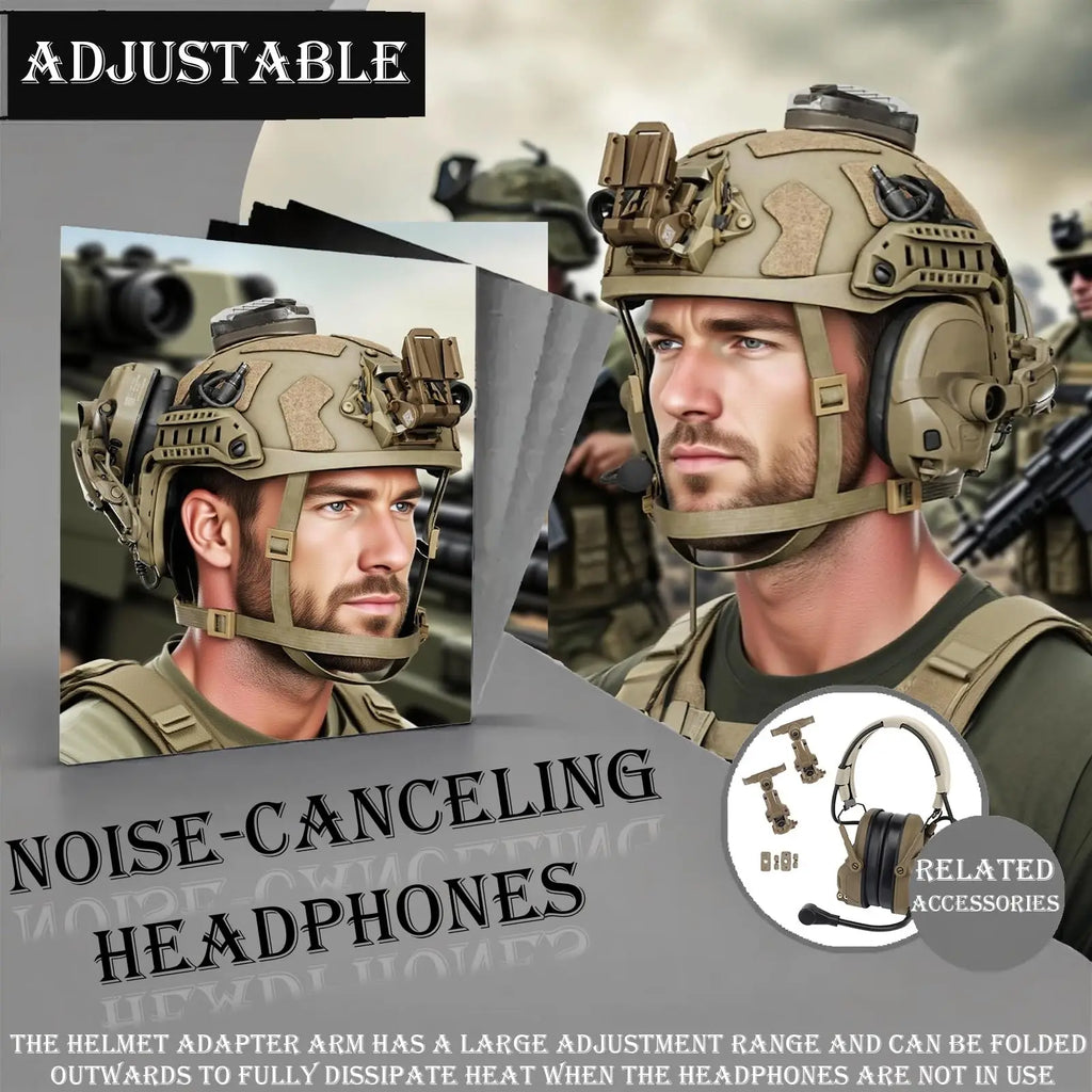 AQzxdc Tactical Helmet with Adjustable Headset Flashlight L4G24 NVG Mount for CS Airsoft Shooting Cosplay Military Tactics Gear