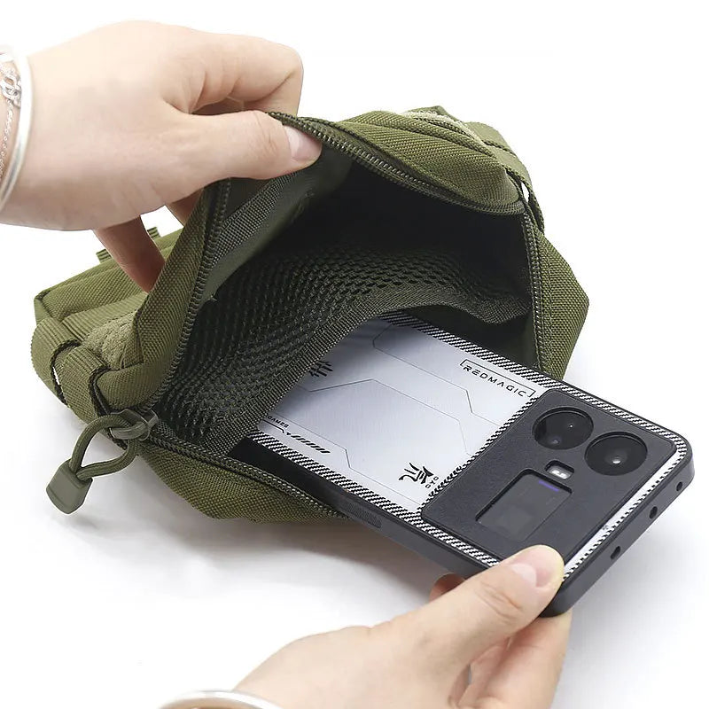 Tactical Molle Waist Pack 600D Waterproof Camo EDC Tool Bag Multifunctional Phone Card Holder Outdoor Camping Commuting Utility